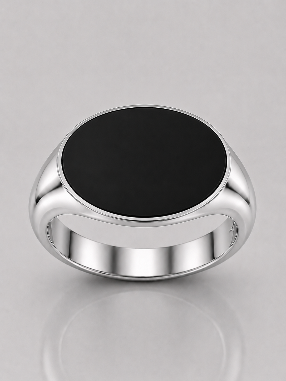 Landscape Oval Signet with Onyx (Sterling Silver)