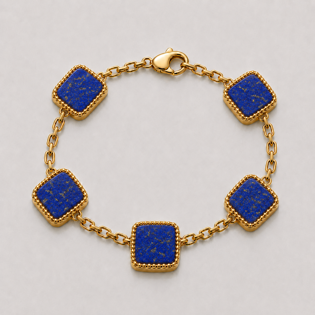 Lapis Lazuli Stone Motif Bracelet (9k Gold)