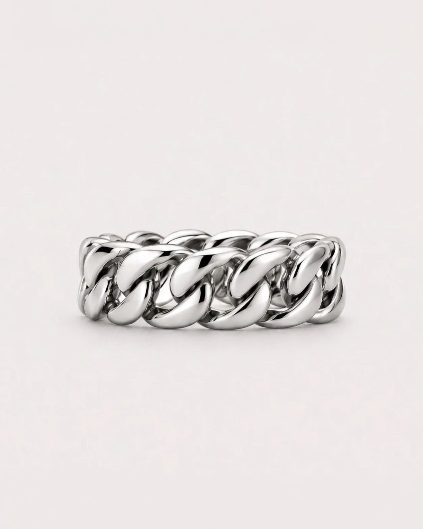 Cuban Link Ring (Sterling Silver) - 8mm
