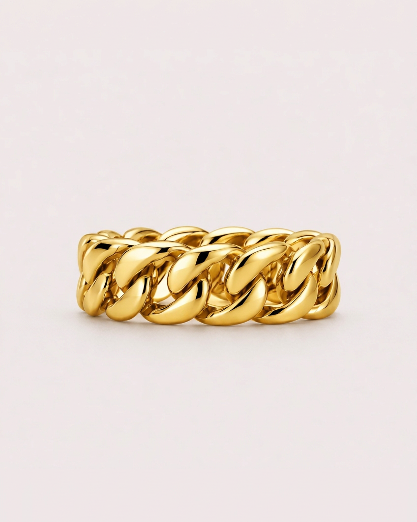 Cuban Link Ring (Gold) - 8mm
