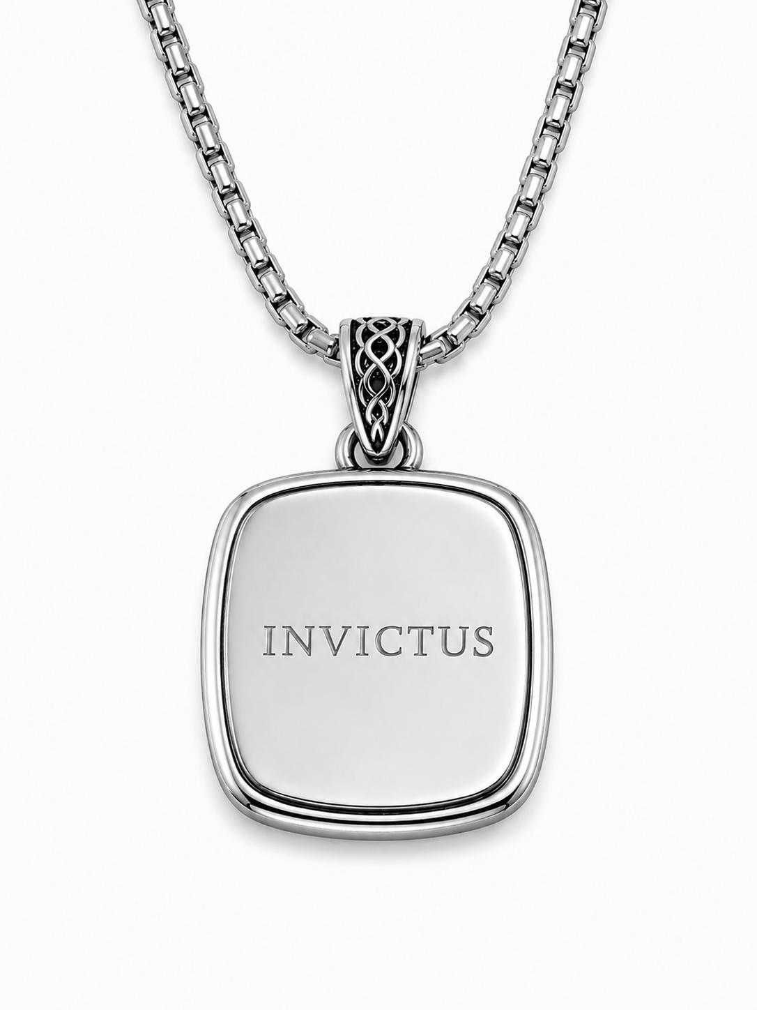 Cushion Onyx Pendant (Sterling Silver)