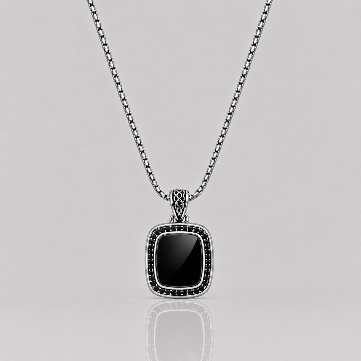 Black Diamond Onyx Pendant (Sterling Silver)