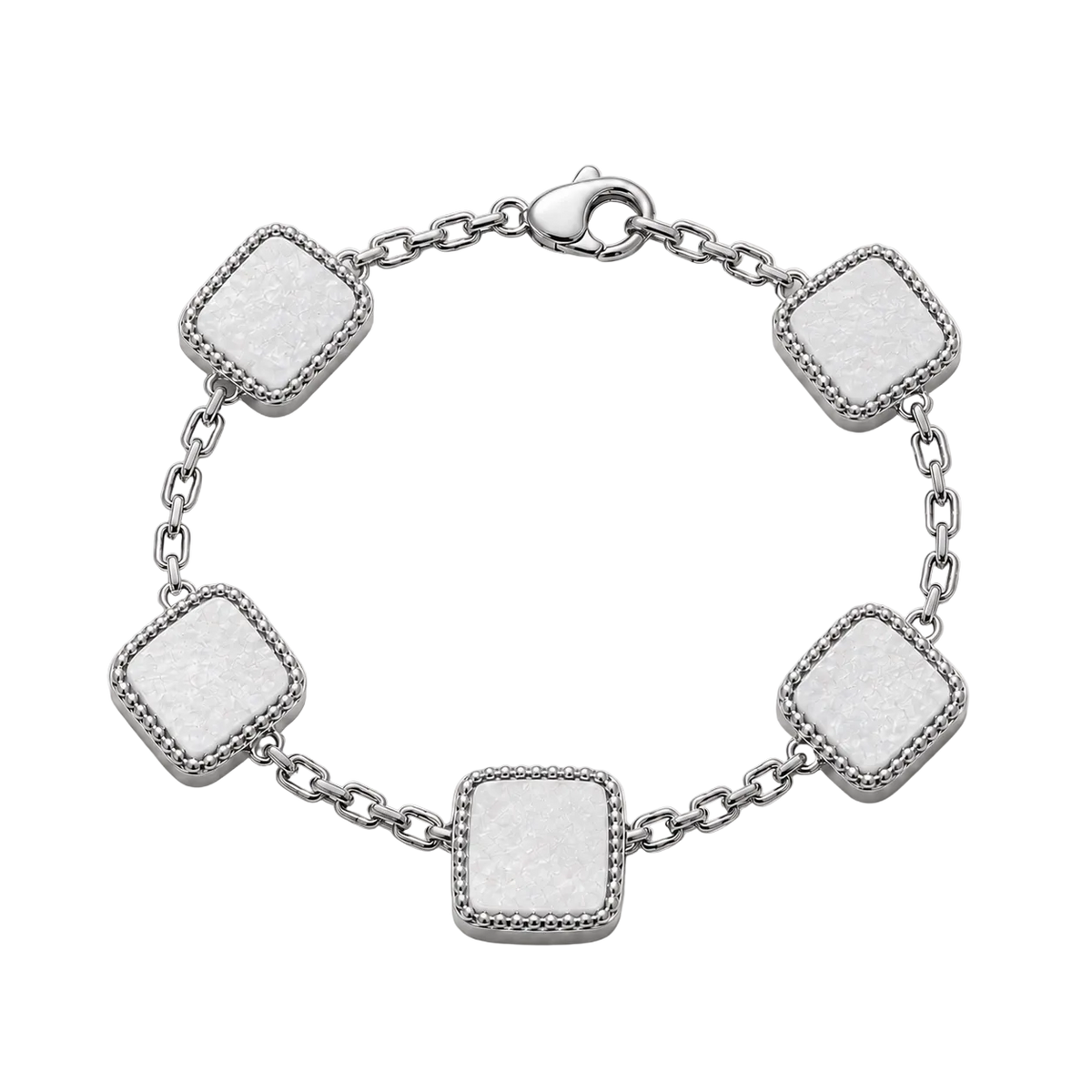 Pearl Stone Motif Bracelet (Sterling Silver)