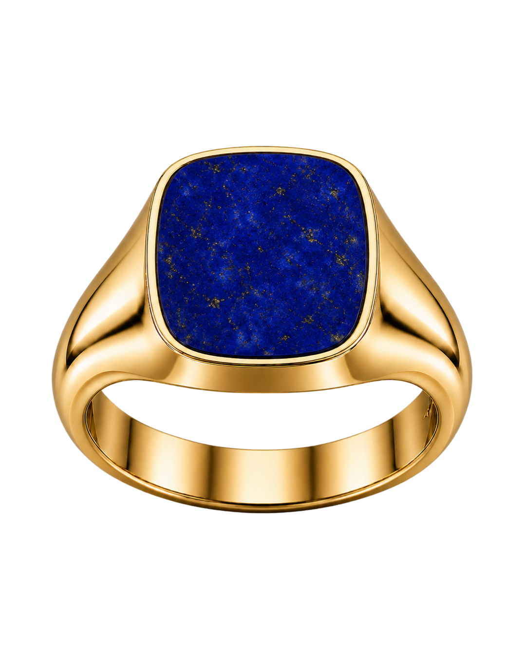 Cushion Signet Ring with Lapis Lazuli (Gold)