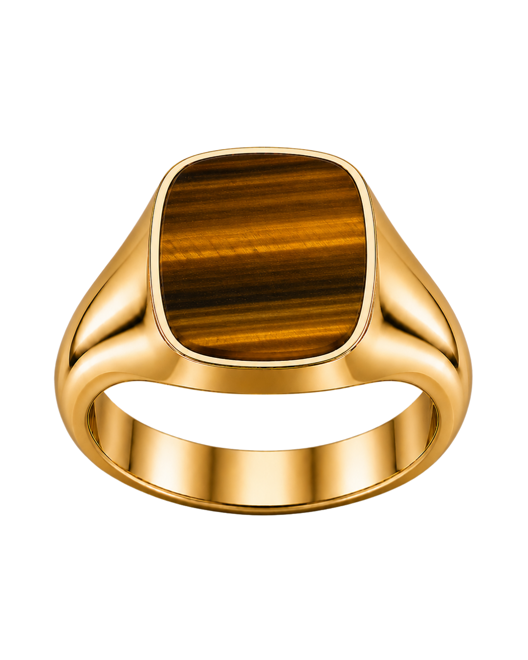 Cushion Signet Ring with Tiger's Eye (Gold)