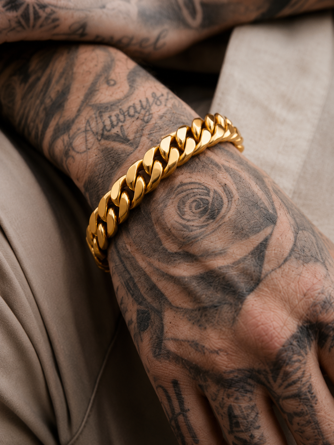 Cuban Bracelet (Solid 9ct Gold) - 10.7mm