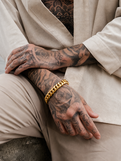 Cuban Bracelet (Solid 9ct Gold) - 10.7mm
