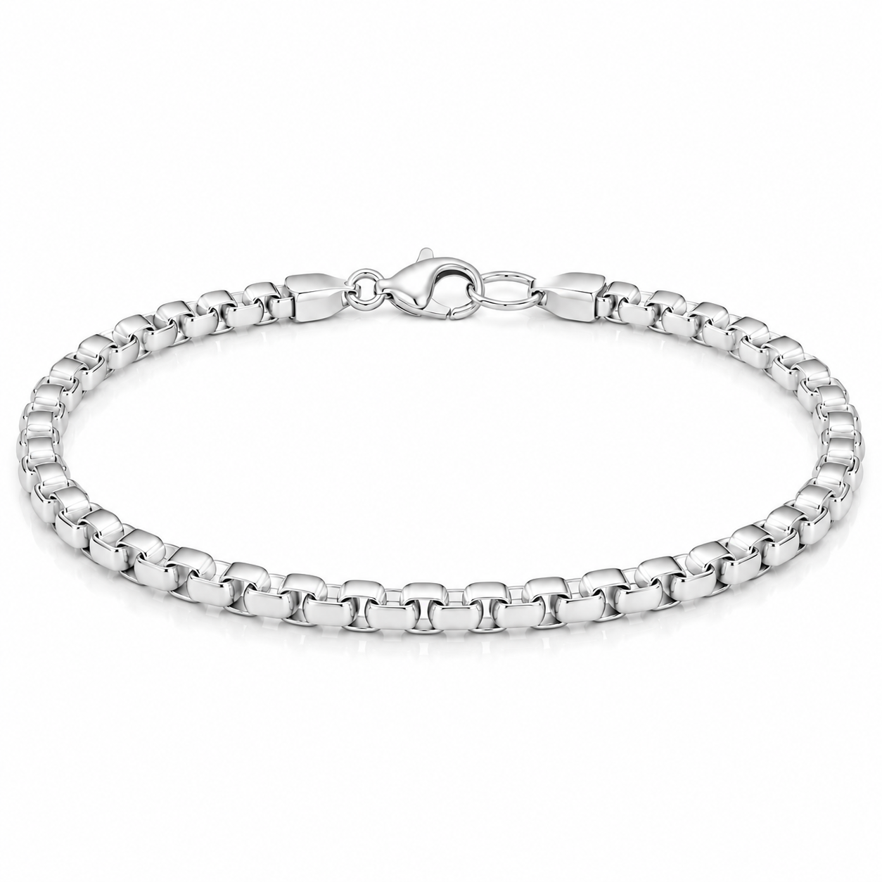 Box Bracelet (Sterling Silver) - 3.5mm