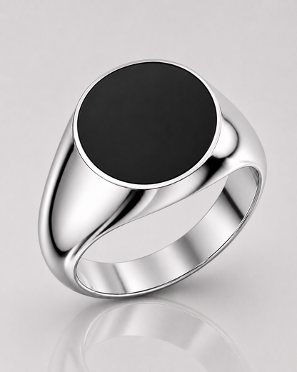 Round Signet with Onyx (Sterling Silver)