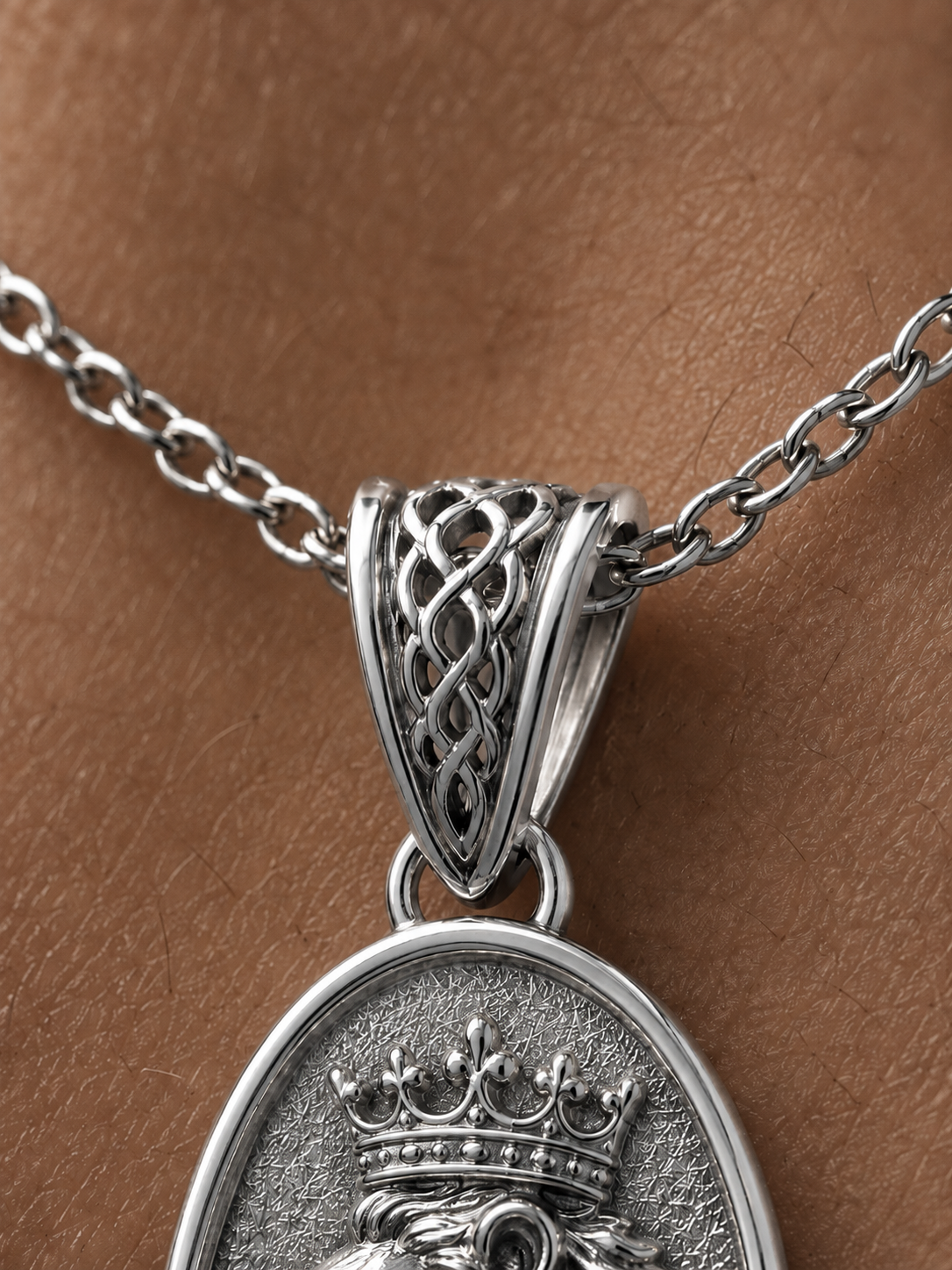 Lion and Sword Pendant (Sterling Silver)