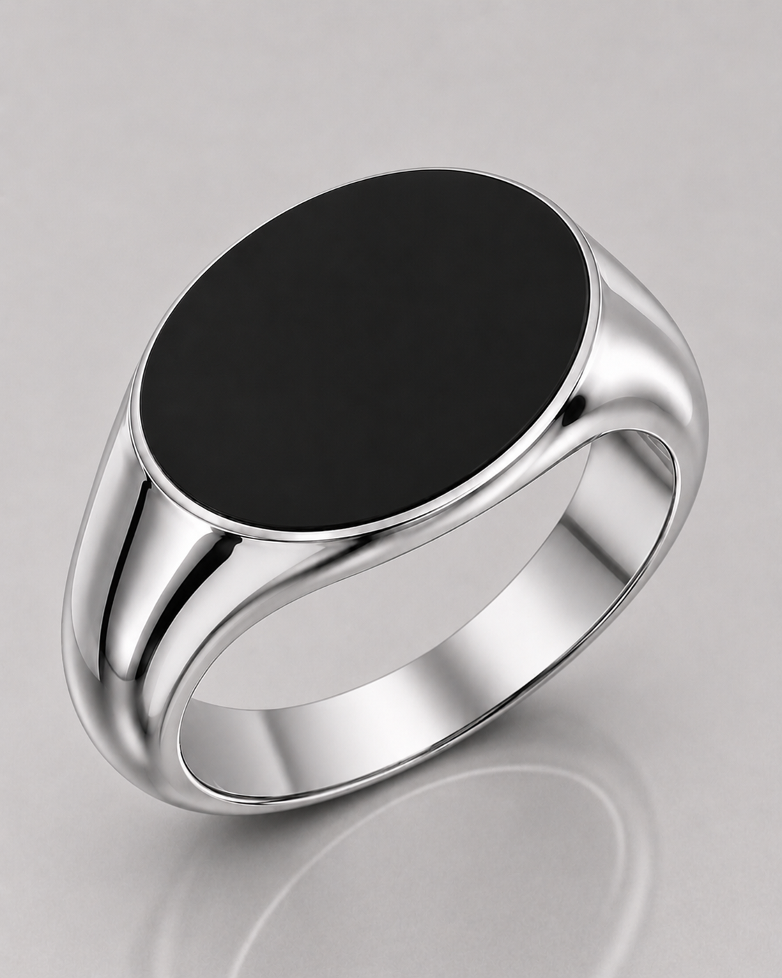 Landscape Oval Signet with Onyx (Sterling Silver)