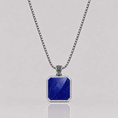 Lapis Lazuli Pendant - Square (Sterling Silver)