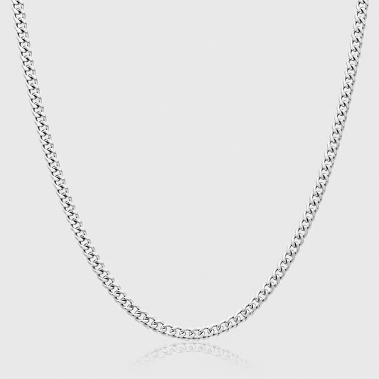 Curb Chain (9k White Gold) - 4mm