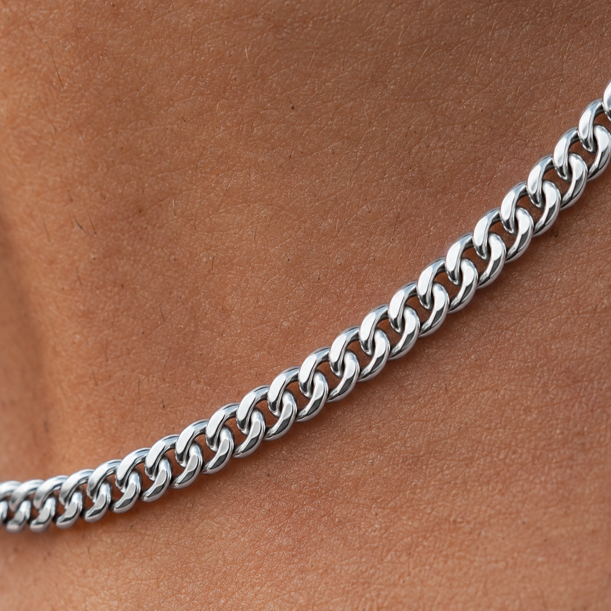 Curb Chain (Sterling Silver) - 4mm