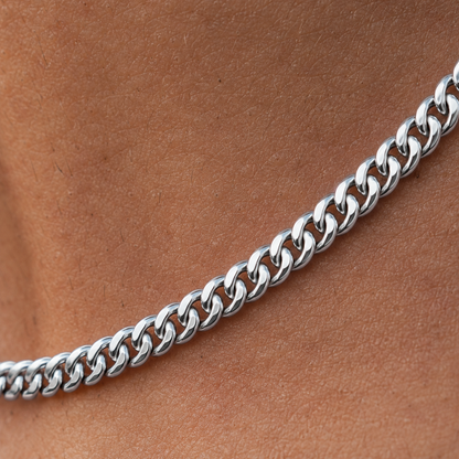 Curb Chain (9k White Gold) - 4mm