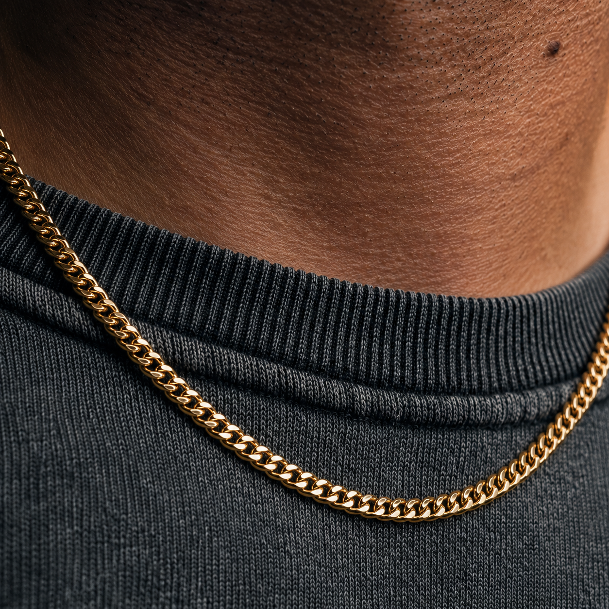 Cuban Chain (18ct Gold) - 3mm