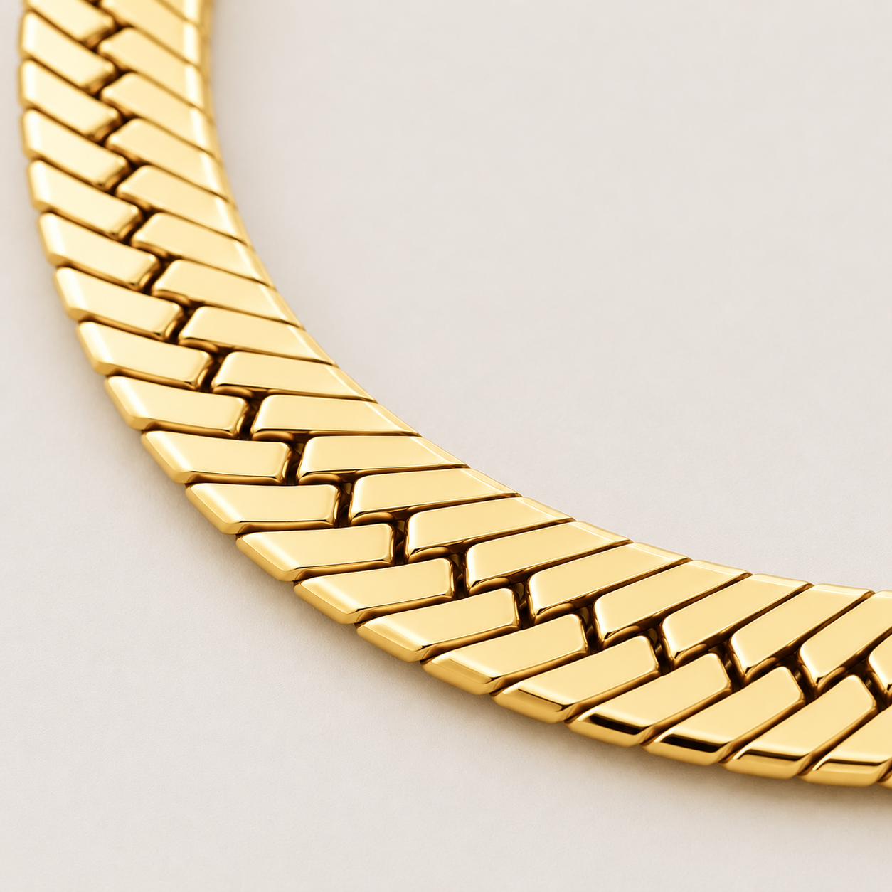 Herringbone Chain (Solid 9k Gold) - 4mm