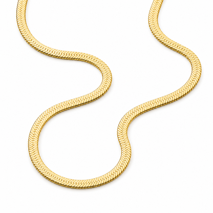 Flat Snake Chain (Gold) - 3.5mm