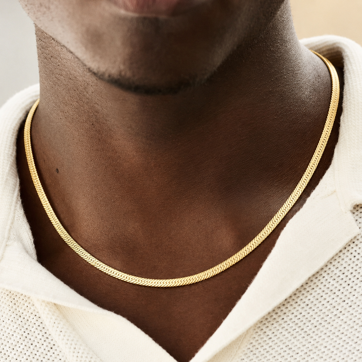 Flat Snake Chain (Gold) - 3.5mm
