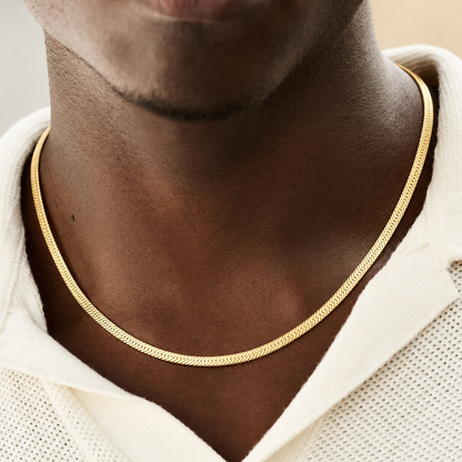 Flat Snake Chain (Gold) - 3.5mm