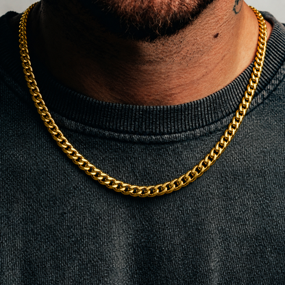 Cuban Chain (18ct Gold) - 7mm