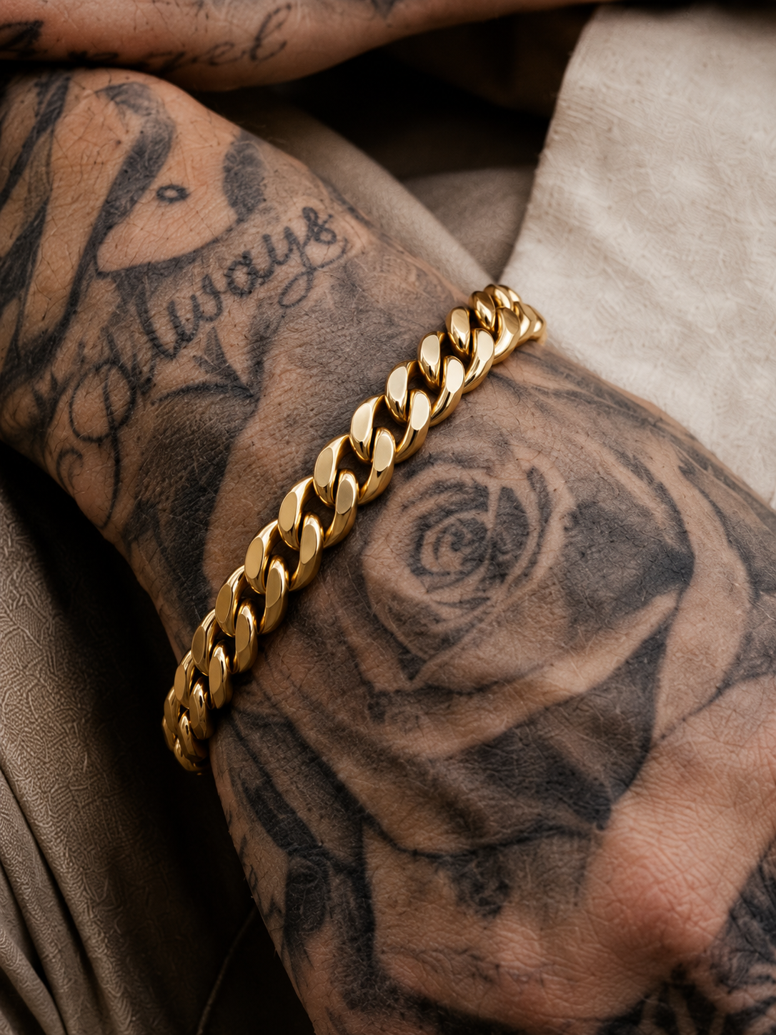 Cuban Bracelet (18ct Gold) - 7mm