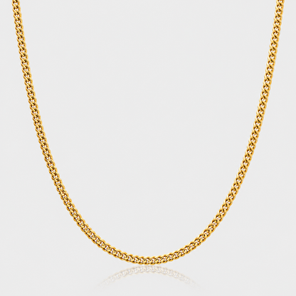 Cuban Chain (18ct Gold) - 3mm