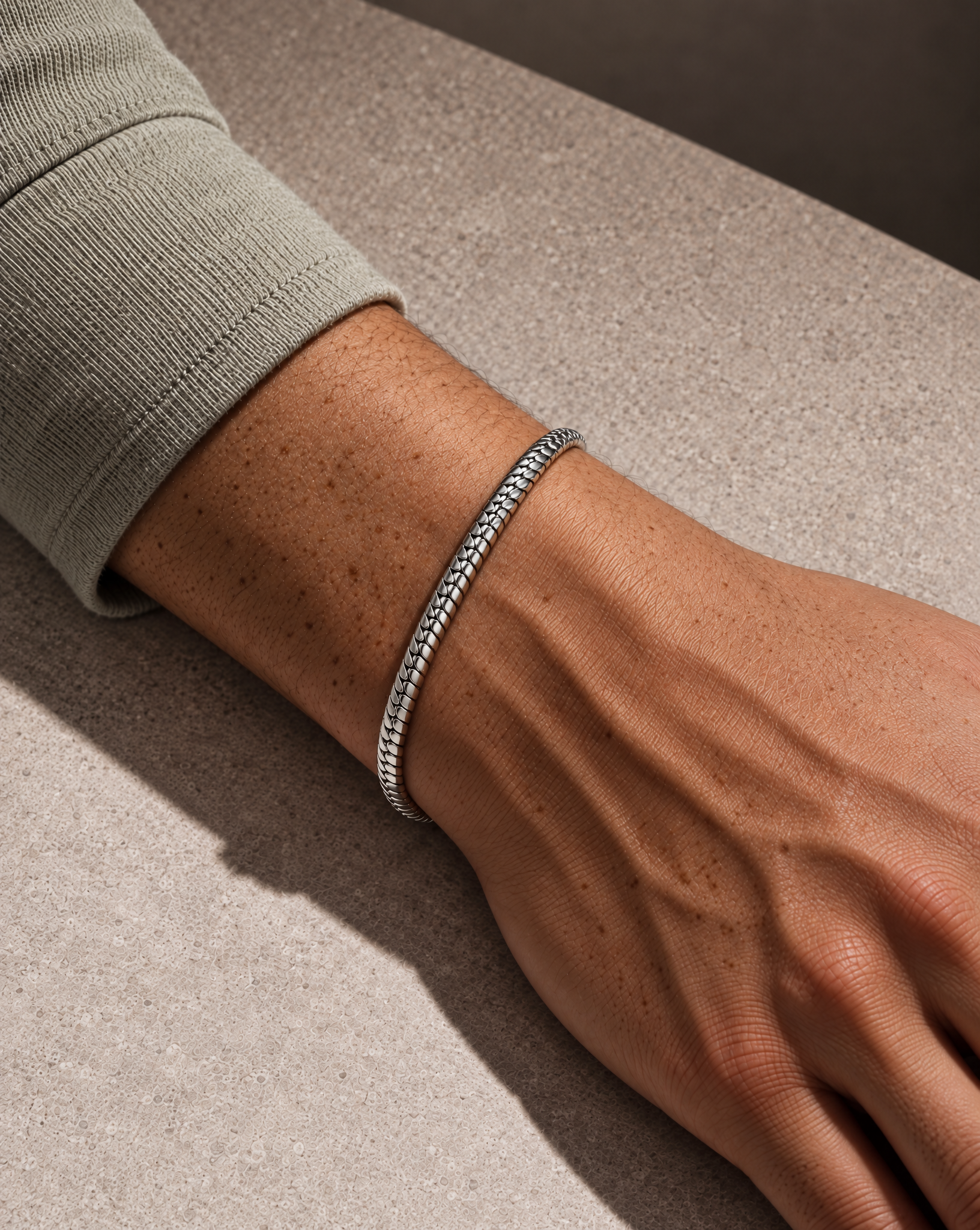 Snake Bracelet (Sterling Silver) - 4mm