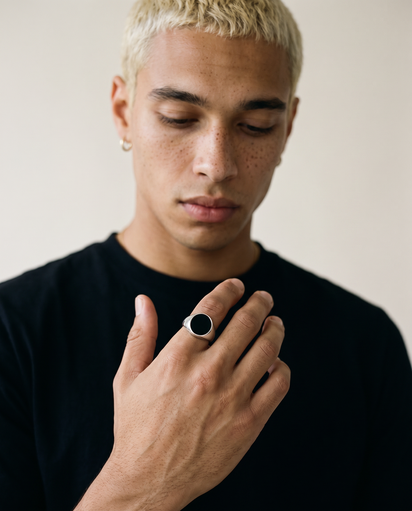 Oval Signet Ring with Onyx (Sterling Silver)
