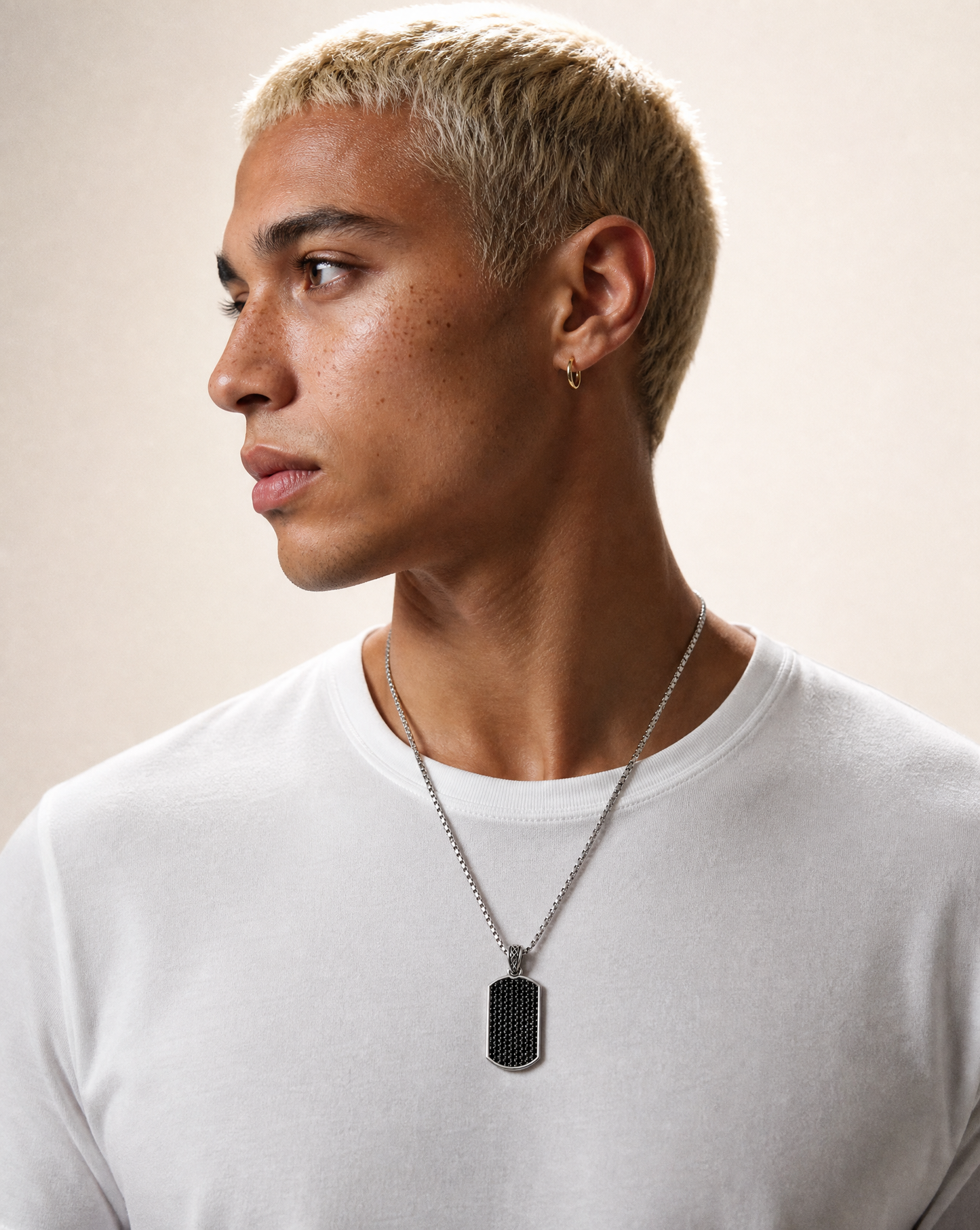Black Diamond Pavé Tag (Sterling Silver)
