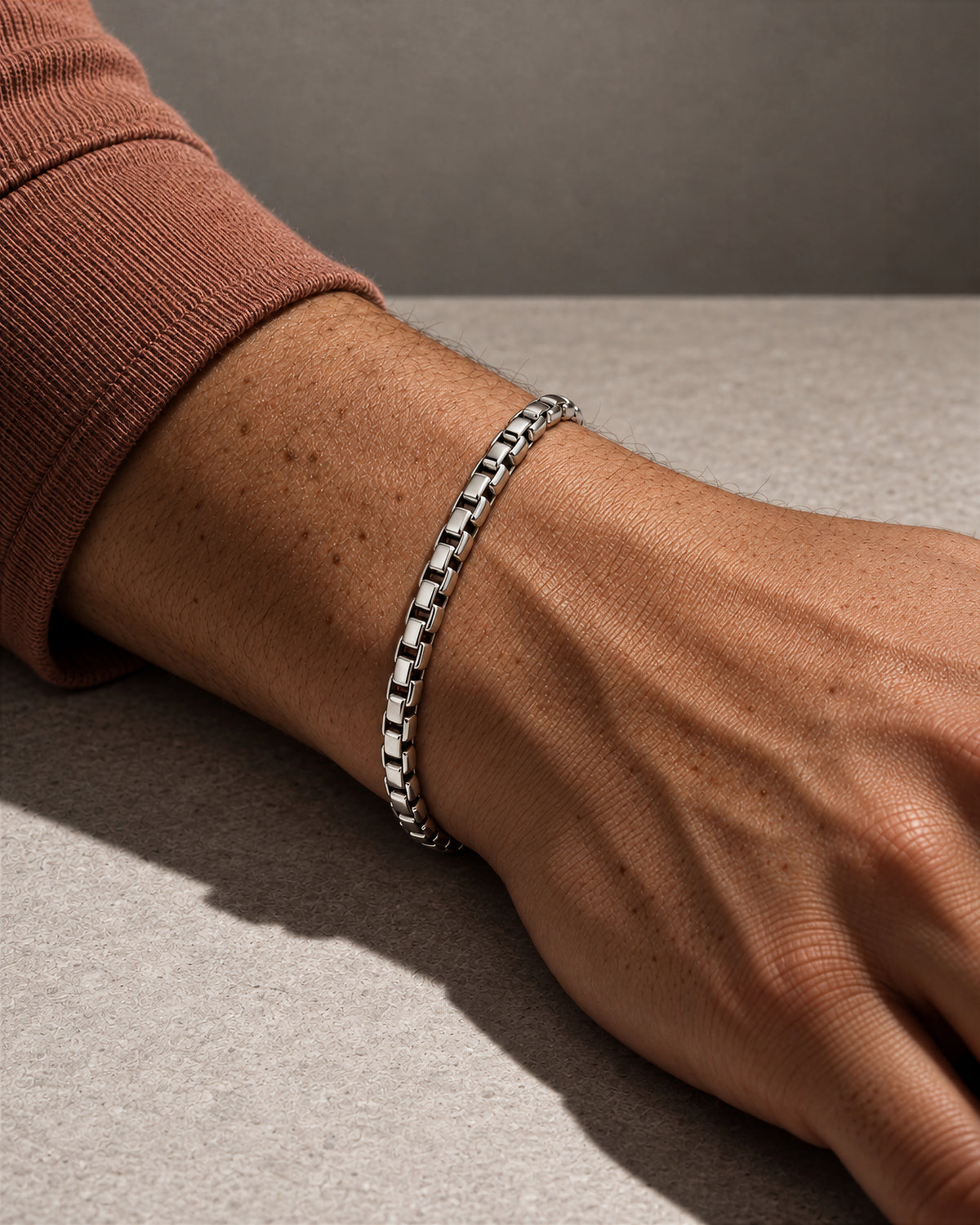 Box Bracelet (Sterling Silver) - 3.5mm