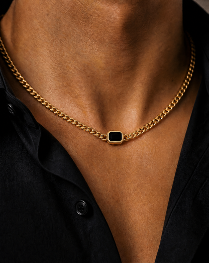 Gemstone Cuban Necklace (Gold)