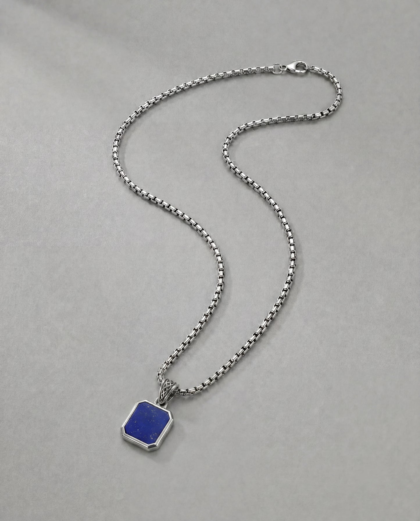 Lapis Lazuli Pendant - Square (Sterling Silver)