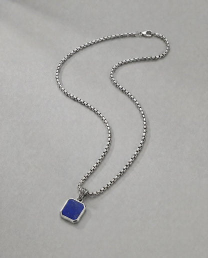 Lapis Lazuli Pendant - Square (Sterling Silver)