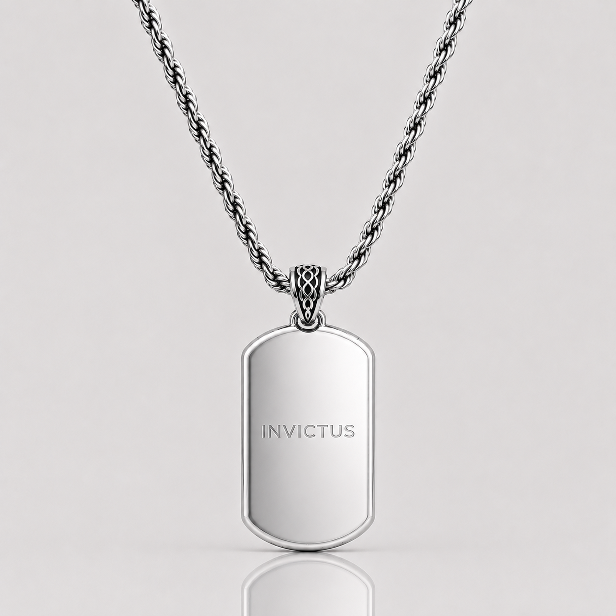 Onyx Tag Pendant (Sterling Silver)