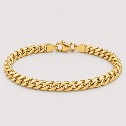 Cuban Bracelet (18ct Gold) - 4mm