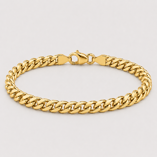 Cuban Bracelet (18ct Gold) - 4mm