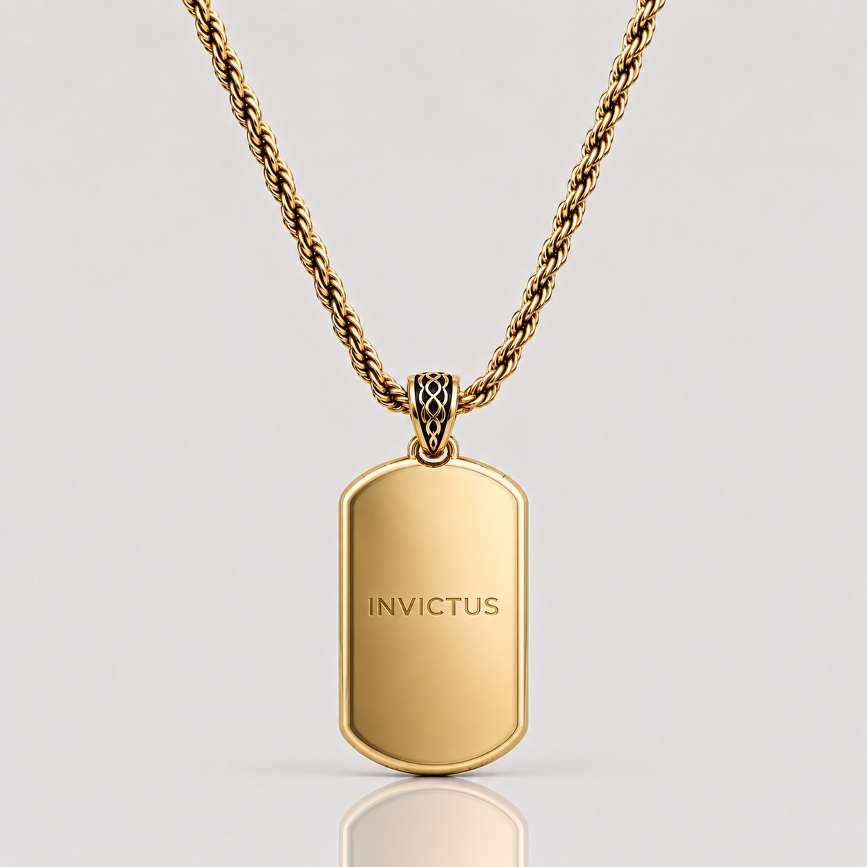 Onyx Tag Pendant (9k Gold)
