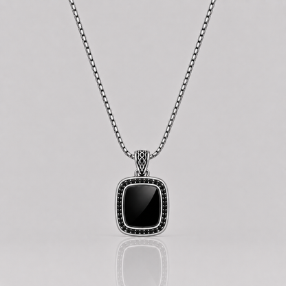 Black Diamond Onyx Pendant (Sterling Silver)