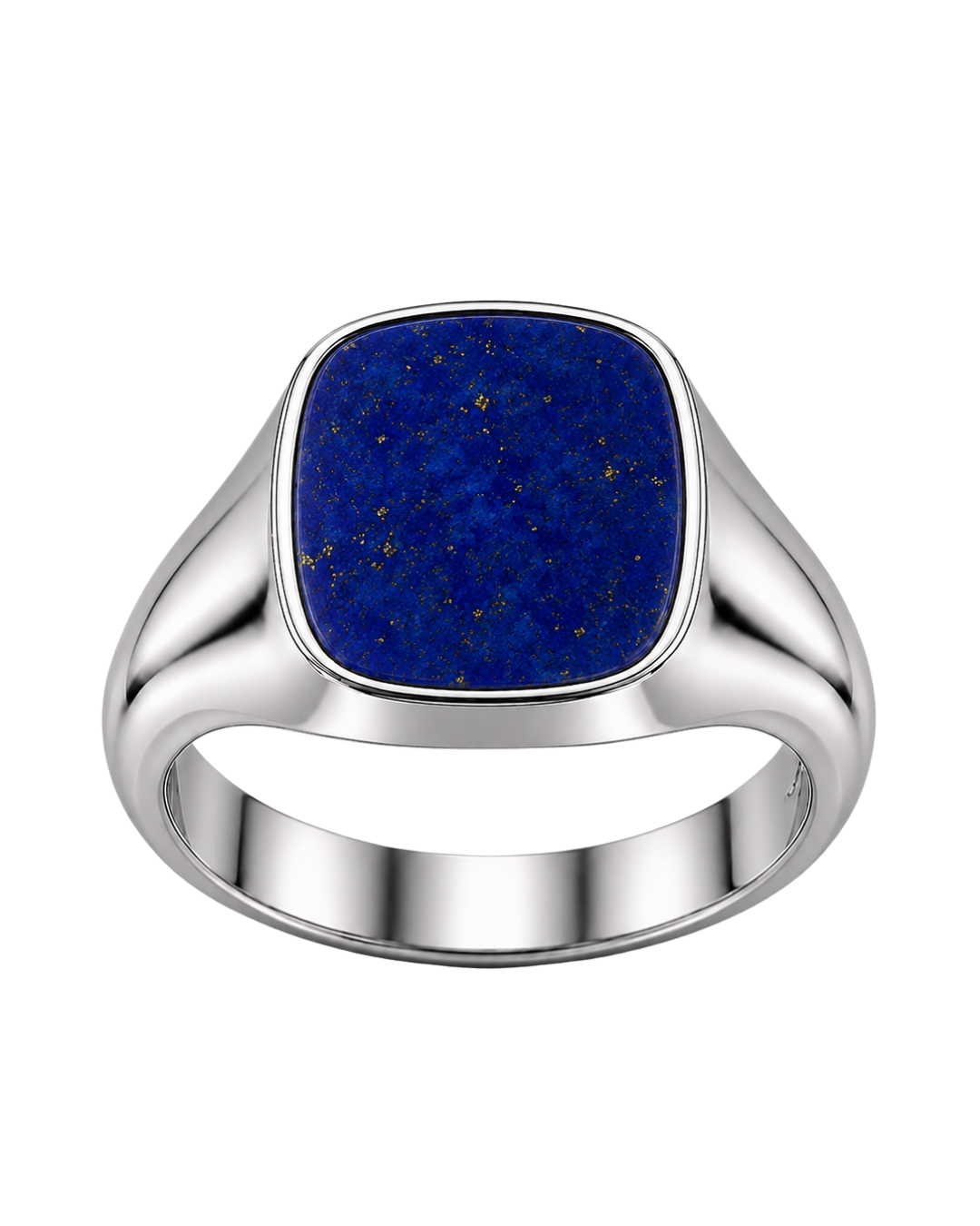 Cushion Signet Ring with Lapis Lazuli (Sterling Silver)