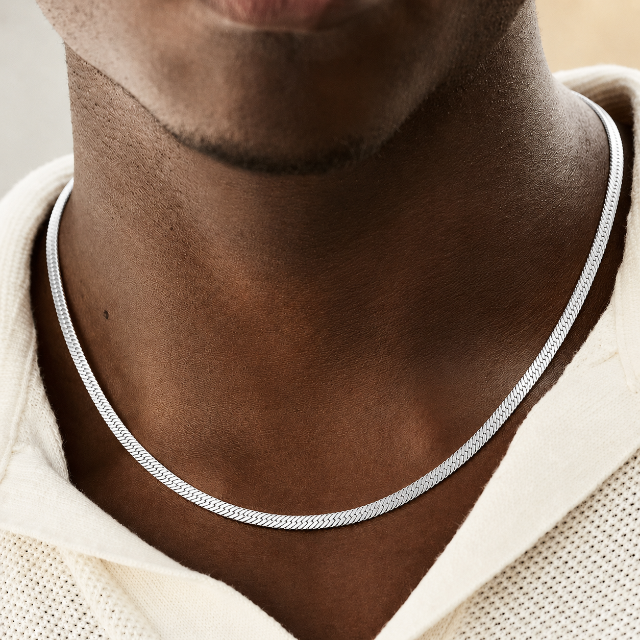 Flat Snake Chain (Sterling Silver) - 3.5mm