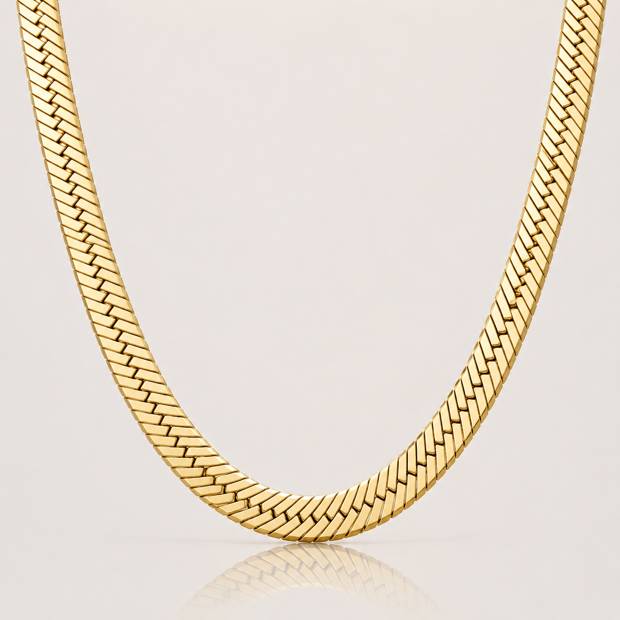 Herringbone Chain (Solid 9k Gold) - 4mm