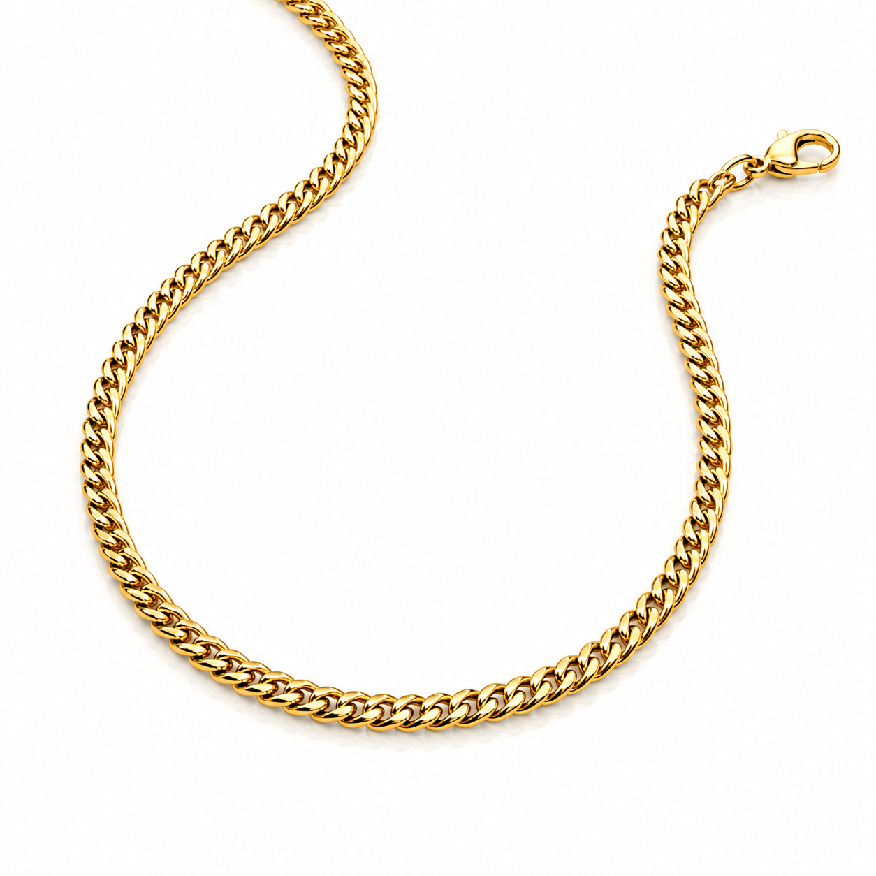 Cuban Chain (Solid 9ct Gold) - 4mm