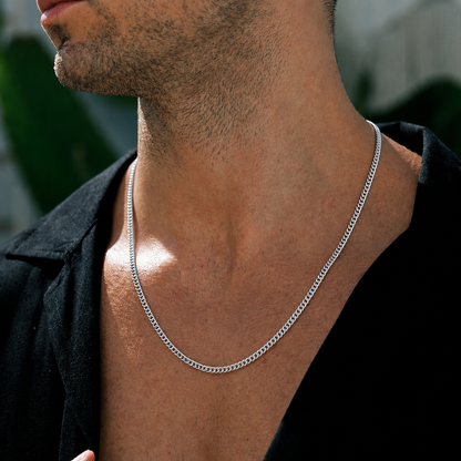 Curb Chain (9k White Gold) - 4mm