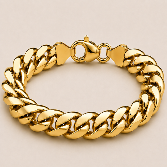 Cuban Bracelet (Solid 9ct Gold) - 10.7mm