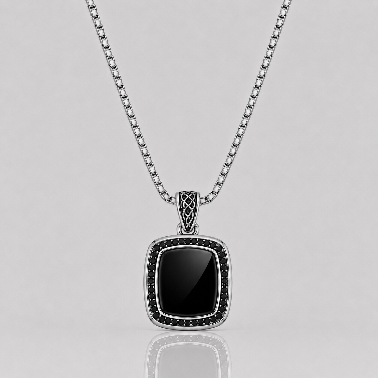 Black Diamond Onyx Pendant (Sterling Silver)