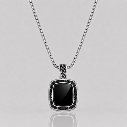 Black Diamond Onyx Pendant (Sterling Silver)