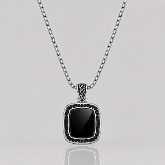 Black Diamond Onyx Pendant (Sterling Silver)