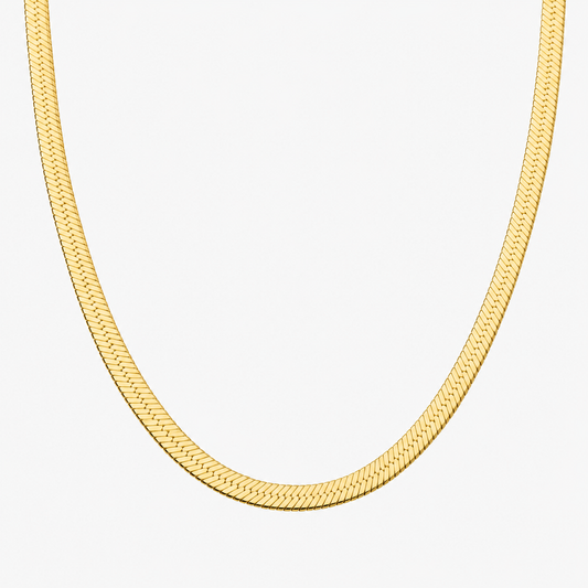 Flat Snake Chain (Gold) - 3.5mm