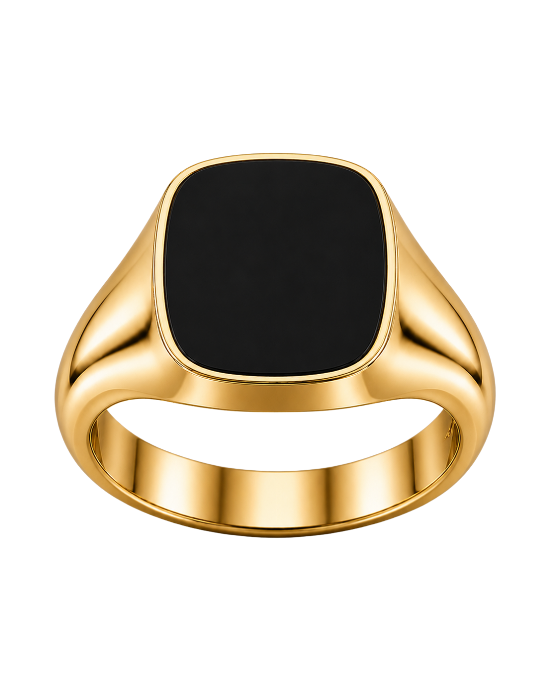 Cushion Signet Ring with Onyx